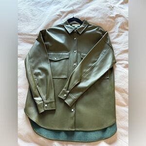 12th Tribe Faux Leather Shacket S/M